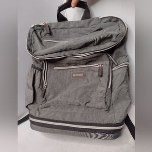 Biaggi Zipsak Folding Luggage Carry-On  Gray Nylon Bag Backpack A1